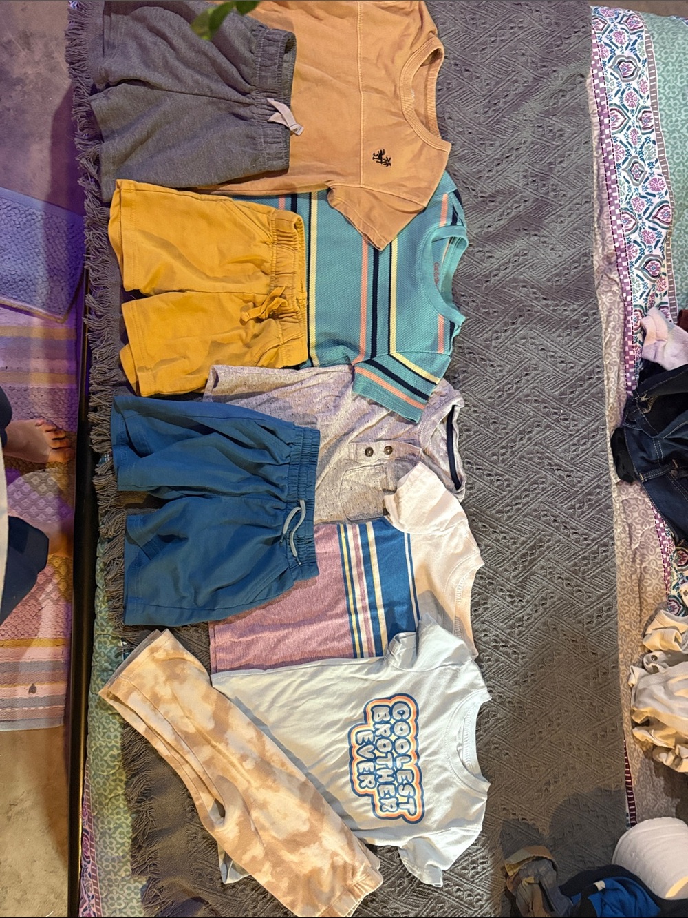 Assorted Kids Tops & Shorts - Yellow, Teal, Blue, Gray boys 2T